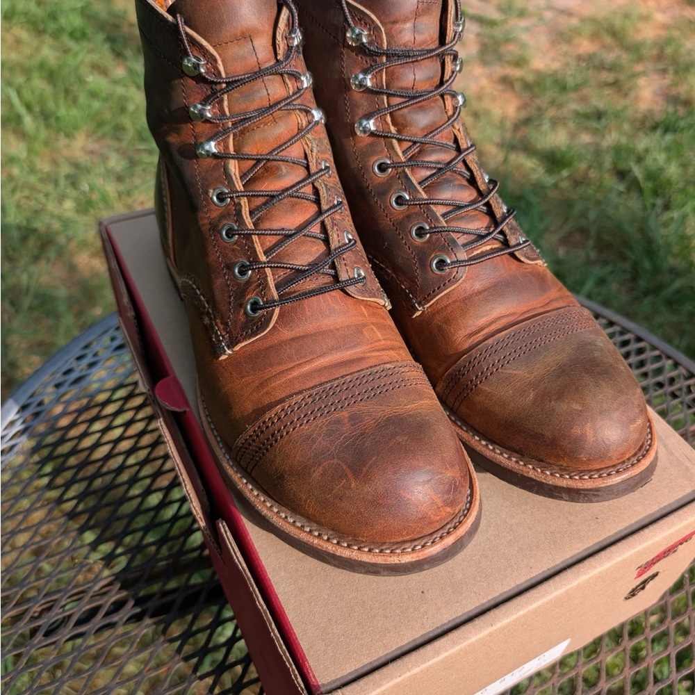 Brown Leather Lace-Up Boots